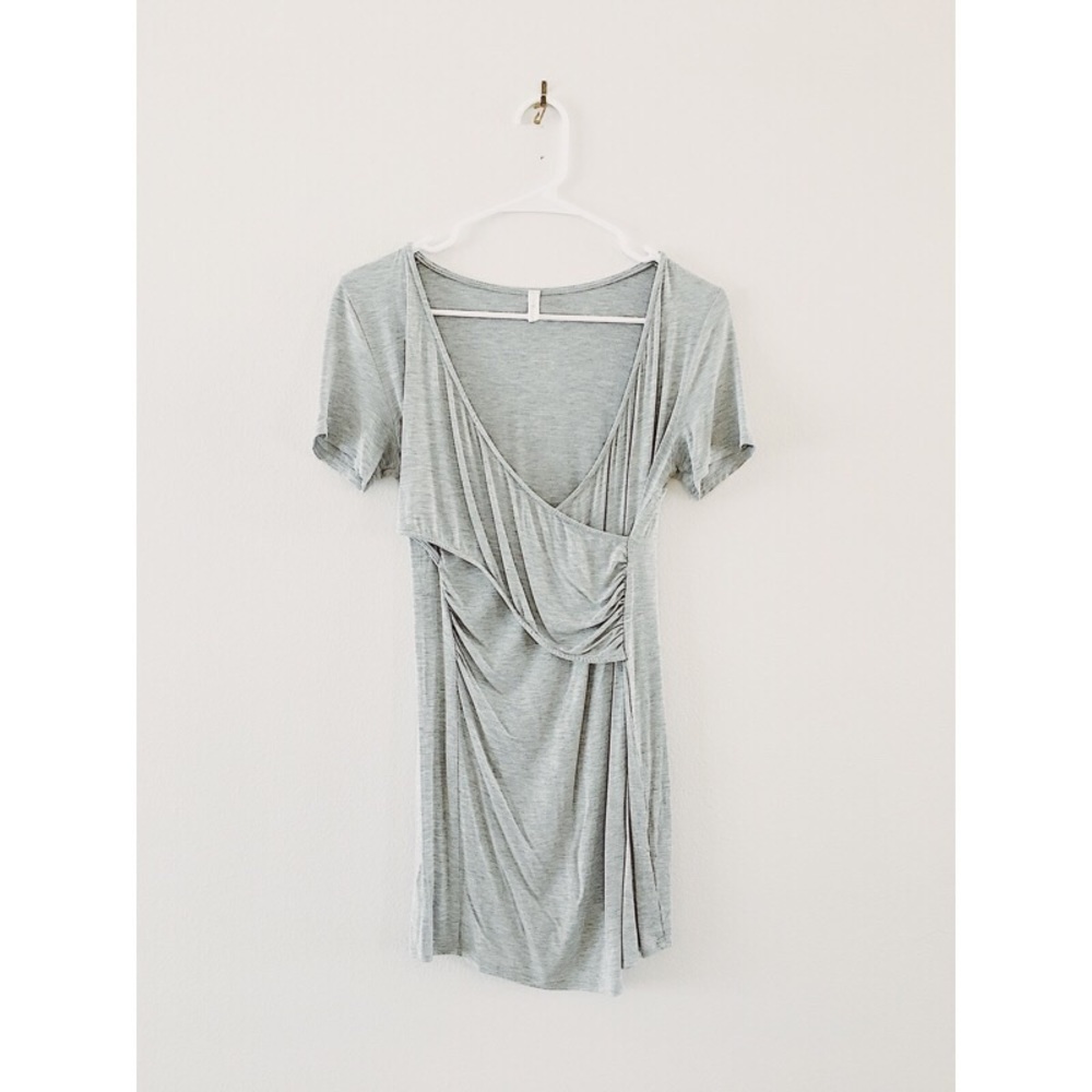 Maternity / Nursing Cross-Front Short Sleeve Top